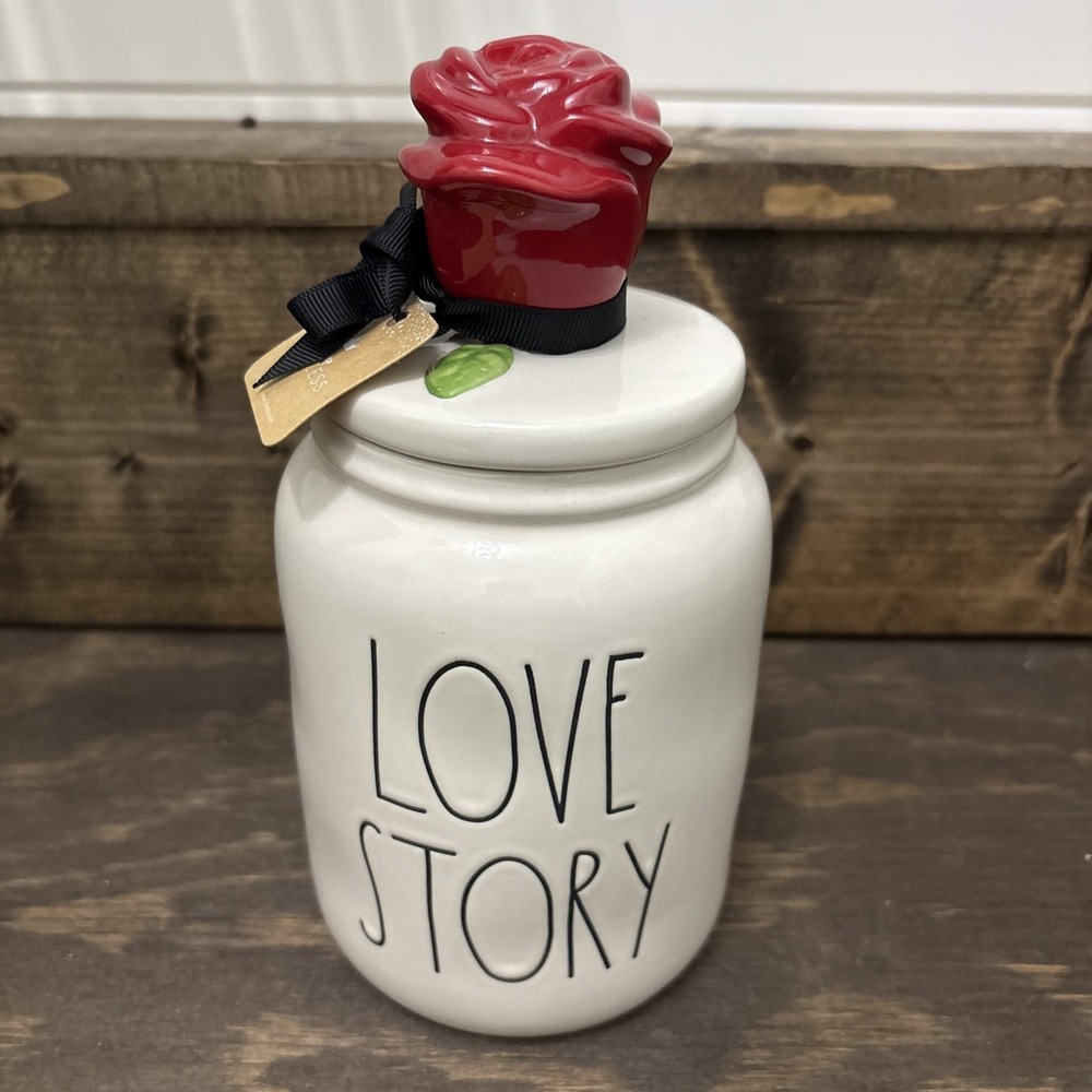 Rae Dunn Disney Beauty And The Beast Love Story White Canister Jar - New